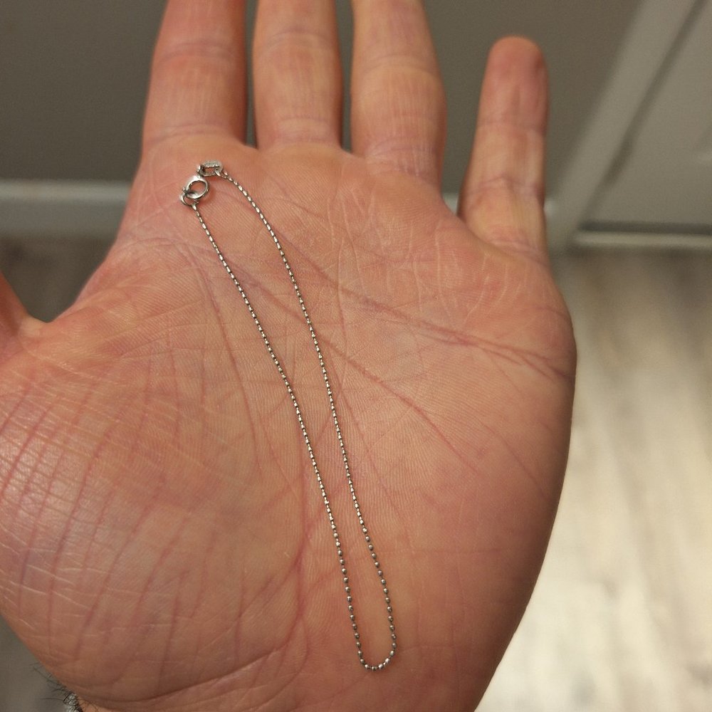 Solid Platinum PT950 7.5 inch bead chain bracelet